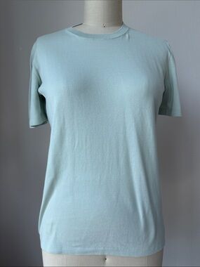 AUTHENTIC Loro Piana Pale Blue Short Sleeve Crewneck Top tshirt  size 42(M)